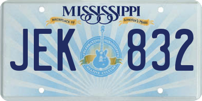 MS license plate JEK832