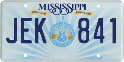 MS license plate JEK841