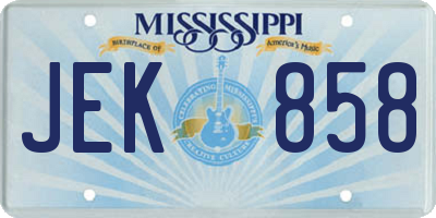 MS license plate JEK858