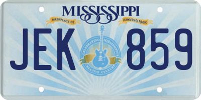 MS license plate JEK859