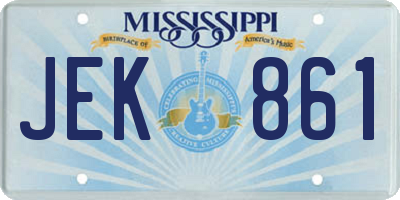 MS license plate JEK861