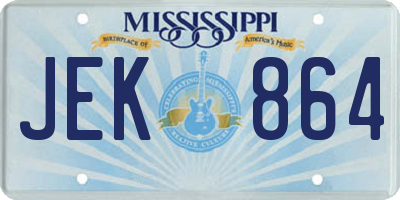 MS license plate JEK864