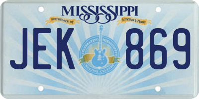 MS license plate JEK869