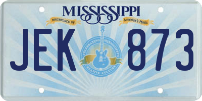 MS license plate JEK873