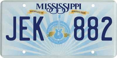 MS license plate JEK882