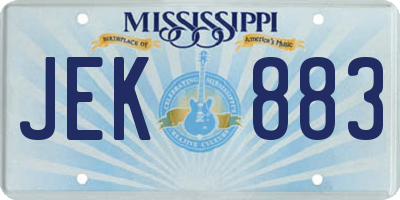 MS license plate JEK883
