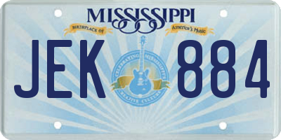 MS license plate JEK884