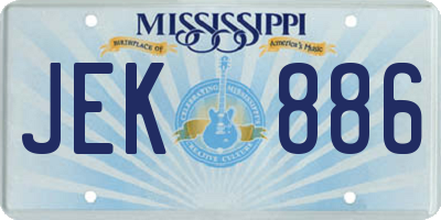 MS license plate JEK886