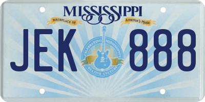 MS license plate JEK888