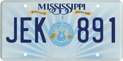 MS license plate JEK891