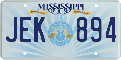 MS license plate JEK894