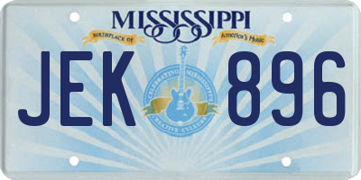 MS license plate JEK896