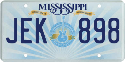 MS license plate JEK898