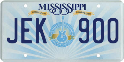 MS license plate JEK900