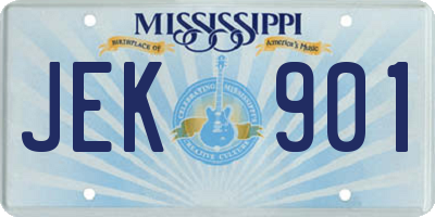 MS license plate JEK901