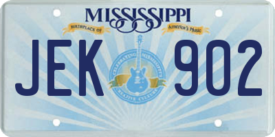 MS license plate JEK902