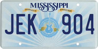 MS license plate JEK904