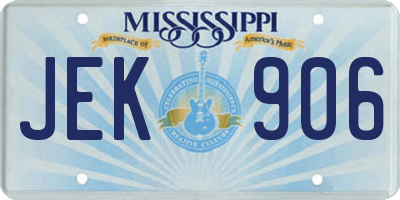 MS license plate JEK906