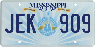 MS license plate JEK909