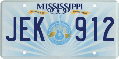 MS license plate JEK912
