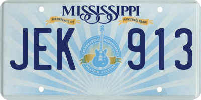 MS license plate JEK913