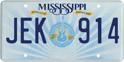 MS license plate JEK914