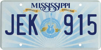MS license plate JEK915