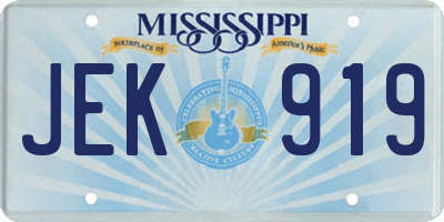 MS license plate JEK919