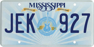 MS license plate JEK927