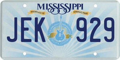 MS license plate JEK929
