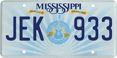 MS license plate JEK933