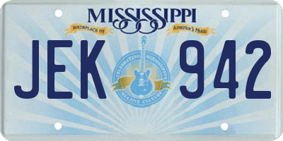 MS license plate JEK942