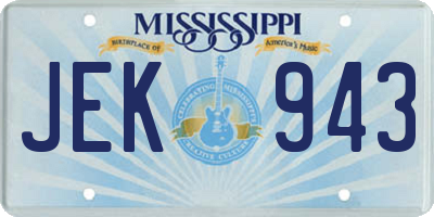 MS license plate JEK943