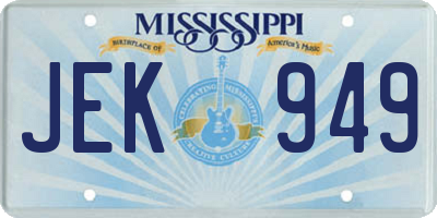MS license plate JEK949