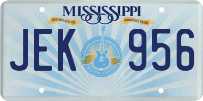 MS license plate JEK956