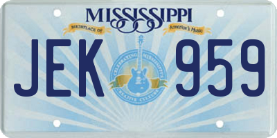 MS license plate JEK959
