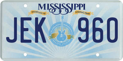MS license plate JEK960