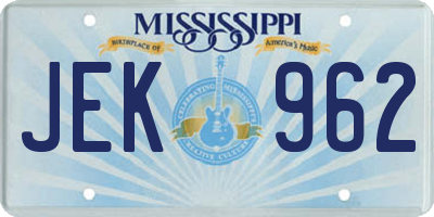 MS license plate JEK962