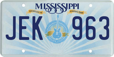 MS license plate JEK963