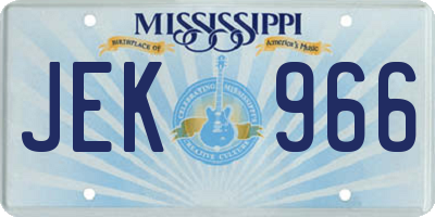 MS license plate JEK966