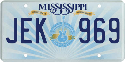 MS license plate JEK969