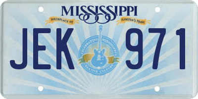 MS license plate JEK971