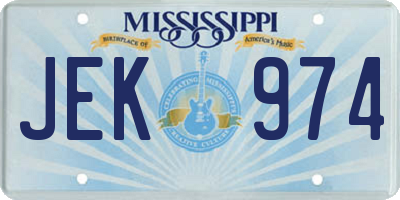MS license plate JEK974