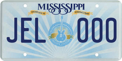 MS license plate JEL000