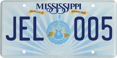 MS license plate JEL005