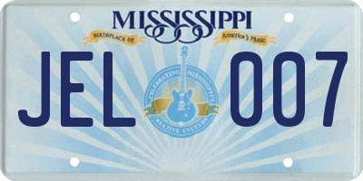 MS license plate JEL007