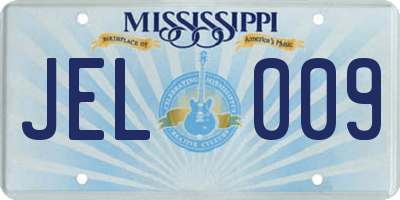 MS license plate JEL009