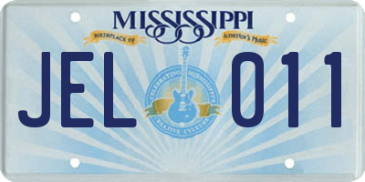 MS license plate JEL011
