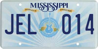 MS license plate JEL014