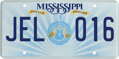 MS license plate JEL016